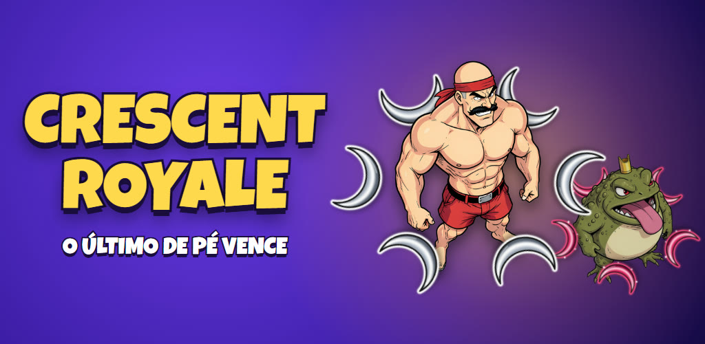 Crescent Royale: personagens lutando na arena com lâminas de lua crescente que giram